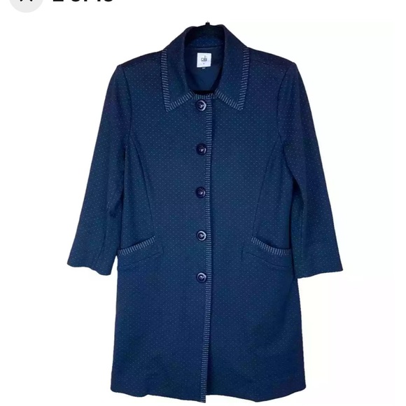 CABi Pin Dot Blazer - Sz Large Navy - Picture 3 of 12